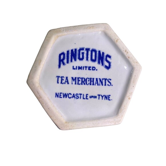 Vintage Rigtons Tea Merchants Japan Theme Octagon Shaped Tea Caddy - No Lid - Picture 11 of 11